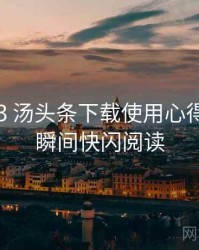 2024-03 汤头条下载使用心得：高光瞬间快闪阅读