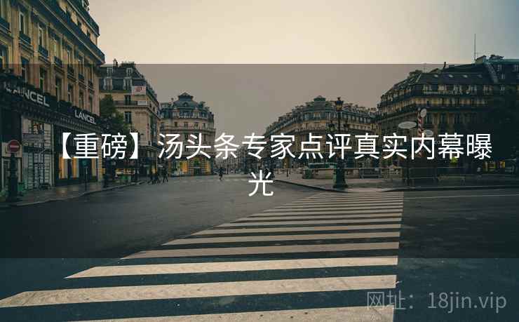 【重磅】汤头条专家点评真实内幕曝光 【重磅】汤头条专家点评真实内幕曝光